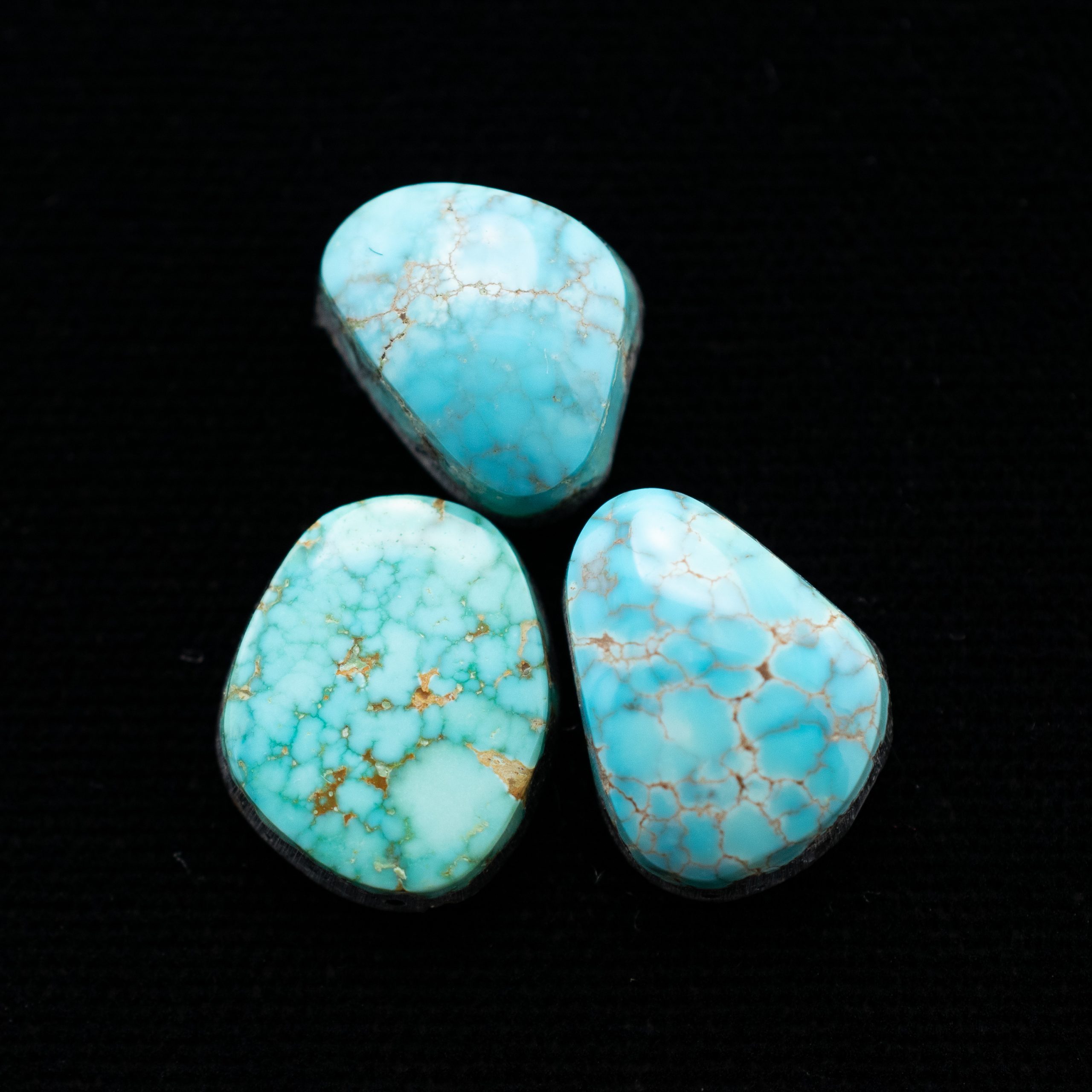 48.8 ct. (24.5x16x6.5/24.5x16.5x6 mm) 100% Natural Cloud Mountain (Hubei) Turquoise Pair Cabochon Gemstone, # high quality HX 45